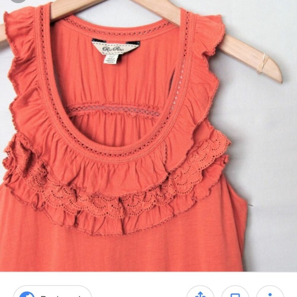 Anthropologie RicRac Ruffle Orange Tank - Picture 2 of 5